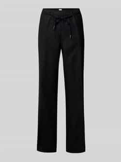 BRAX Straight leg linnen broek met strikceintuur model 'STYLE.FARINA'