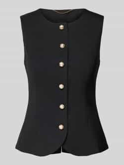 Marc Cain Slim fit gilet met ronde hals