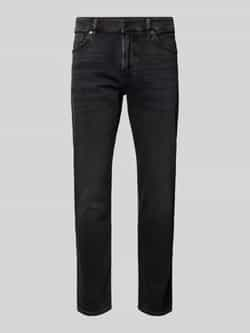 Hugo Boss Stretch-Denim Jeans met Tapered Been Black Heren