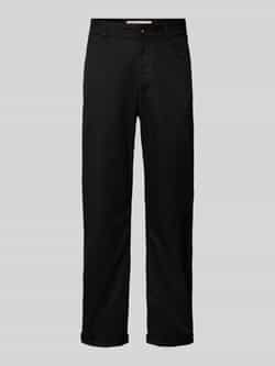 Tom Tailor Denim Loose fit stoffen broek van zuiver katoen met smalle pijpen