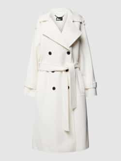 THE KOOPLES Lange jas van scheerwolmix met strikceintuur
