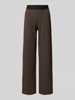 RAFFAELLO ROSSI Wide leg stoffen broek met elastische band met label model 'ELAINE'