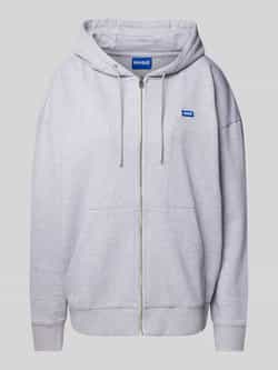 Hugo Blue Sweatjack met labelbadge model 'Doa'