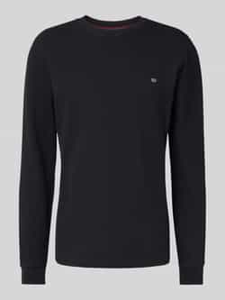 Christian Berg Men Shirt met lange mouwen structuurmotief en ronde hals