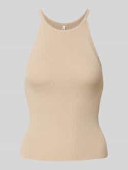 Only Slim fit top van een fijn gebreide viscosemix model 'GEMMA'