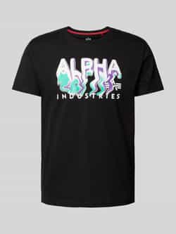 Alpha industries T-shirt met labelprint model 'Nebula'