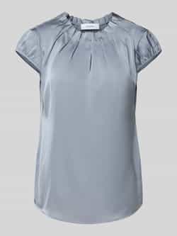 comma Blouseshirt met ronde hals en plooien