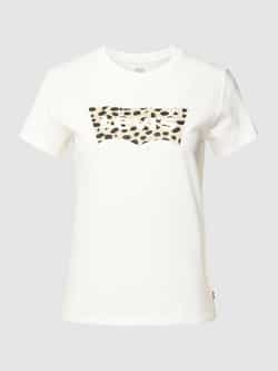 Levi's Witte T-shirt met Leopard Cloud Dancer Print voor Dames White Dames