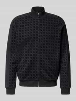 JOOP! Collection Sweatjack met labeldetail en opstaande kraag