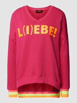 Miss goodlife Sweatshirt met statementprint model 'L(I)EBE!'