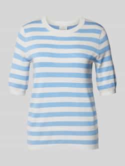 Kaffe Gestreepte Gebreide Trui Blauw Wit Blue Dames