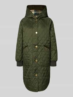 Barbour Relaxed fit gewateerde lange jas met corduroy model 'HILARY'