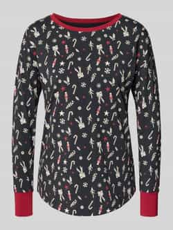 SKINY Pyjamabovendeel in all-over look met ronde hals