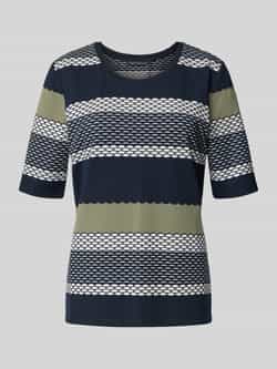 Betty Barclay T-shirt met geribde ronde hals