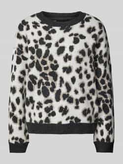 Pieces Regular fit gebreide pullover met dierenprint model 'NANA'