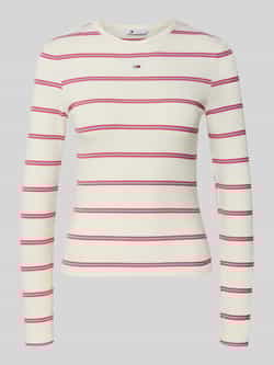 Tommy Jeans Slim fit shirt met lange mouwen van katoenmix