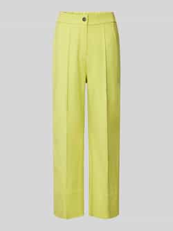 More Regular fit stoffen broek met vaste persplooien