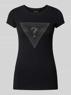 Guess Slim fit T-shirt met strass-steentjes
