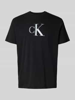 Calvin Klein Jeans Regular fit T-shirt van puur katoen met logoprint