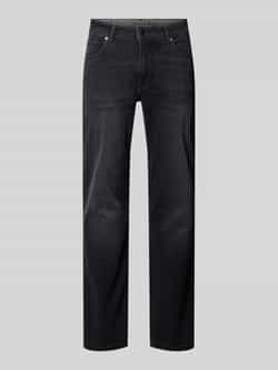 Christian Berg Men Straight fit jeans met contrastnaden van biologische katoenmix
