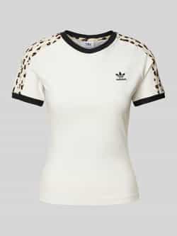 Adidas Originals Leopard 3-Stripes T-shirt Wit- Dames Wit