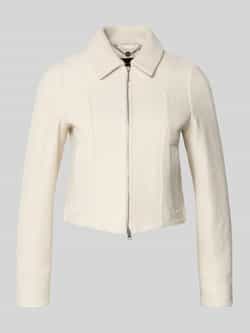Marc Cain Regular fit blazer van scheerwol en tweewegsritssluiting