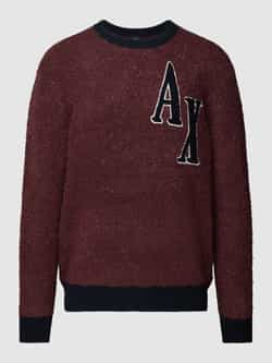 Armani Exchange Gebreide pullover met labeldetail en ronde hals