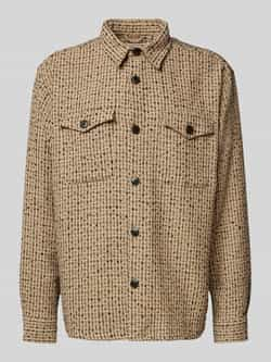 Selected Homme Overshirt met structuurmotief model 'BOXY-MASONBOUCLE'