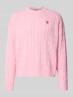 REVIEW Gebreide pullover met kabelpatroon en labelstitching