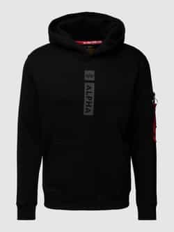 alpha industries Hoodie met labelprint en kangoeroezak