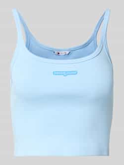 Tommy Jeans Korte slim fit top van ribstof