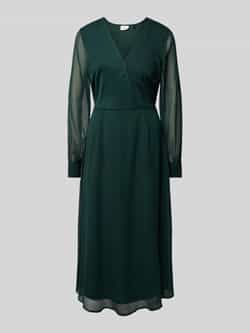 Vila Chiffon jurk VIFALIA V-NECK L S MIDI DRESS NOOS
