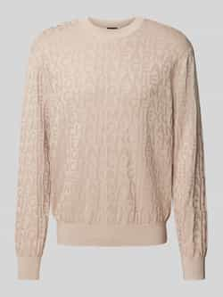 Armani Exchange Beige Crewneck Sweater met All-Over Logo Print Pink Heren