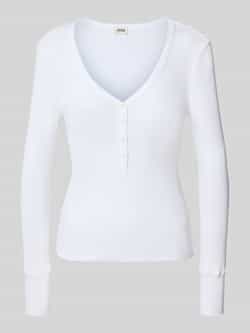 Drykorn Shirt met lange mouwen V-hals en knoopsluiting model 'KORDELIA'