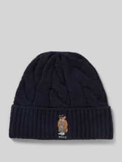 Polo Ralph Lauren Wollen muts met motiefstitching model 'FALL BEAR'