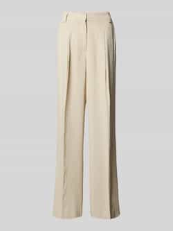 MbyM Wide leg linnen broek met bandplooien model 'Cristiana'