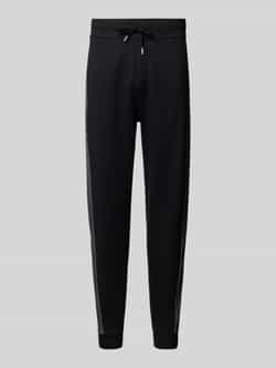 Hugo Boss Katoenen Sweatpants Zwart Bedrukt Logo Black Heren