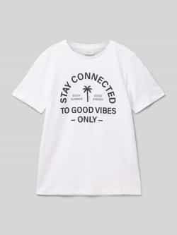 S.Oliver T-shirt met printopdruk wit Jongens Katoen Ronde hals Printopdruk 146 152