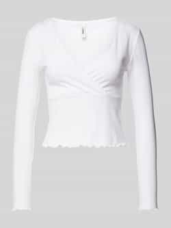 Only Slim fit shirt met lange mouwen van katoenmix model 'CARLOTTA'