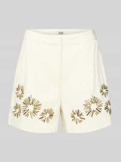 Scotch & Soda Wide leg korte broek met siersteentjes en pailletten