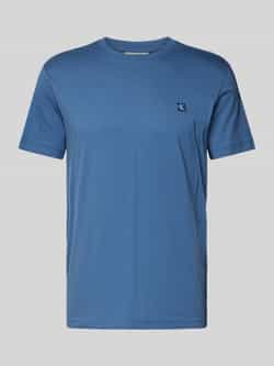 Calvin Klein Blauw Logo Patch Katoenen T-shirt Blue Heren