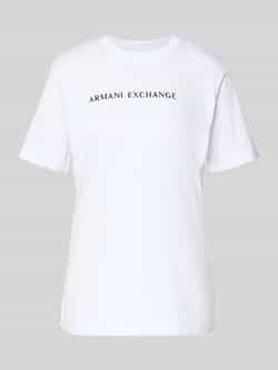 Armani Exchange T-shirt met labelstitching en ronde hals