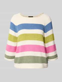 Oui Gebreide pullover van katoenmix