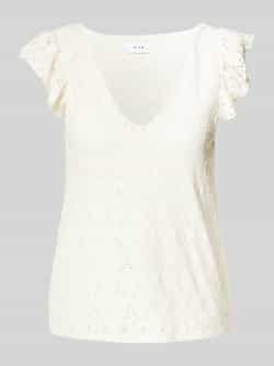 Vila Blousetop met broderie anglaise model 'AMALINA'