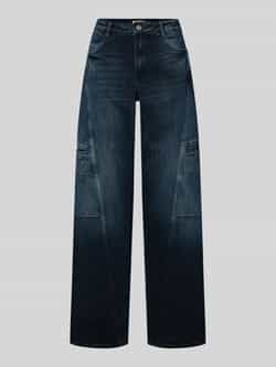 ETIQUETT ESSENTIALS Wide leg jeans met strookzakken model 'Lola'
