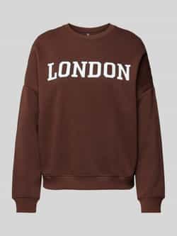 Pieces Oversized fit sweatshirt met print aan de voorkant model 'SASIE'