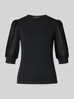 LUISA CERANO T-shirt in riblook met ronde hals