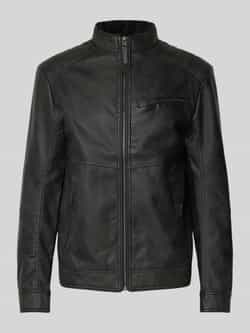 Tom Tailor Regular fit jack in leerlook van pure viscose.met doorgestikte schouderpas