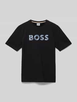 Boss T-shirt met ronde hals en labelprint