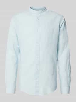 Only & Sons Slim fit linnen overhemd met opstaande kraag model 'CAIDEN'